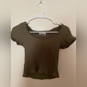 urban outfitters green waffle shirt sz sm